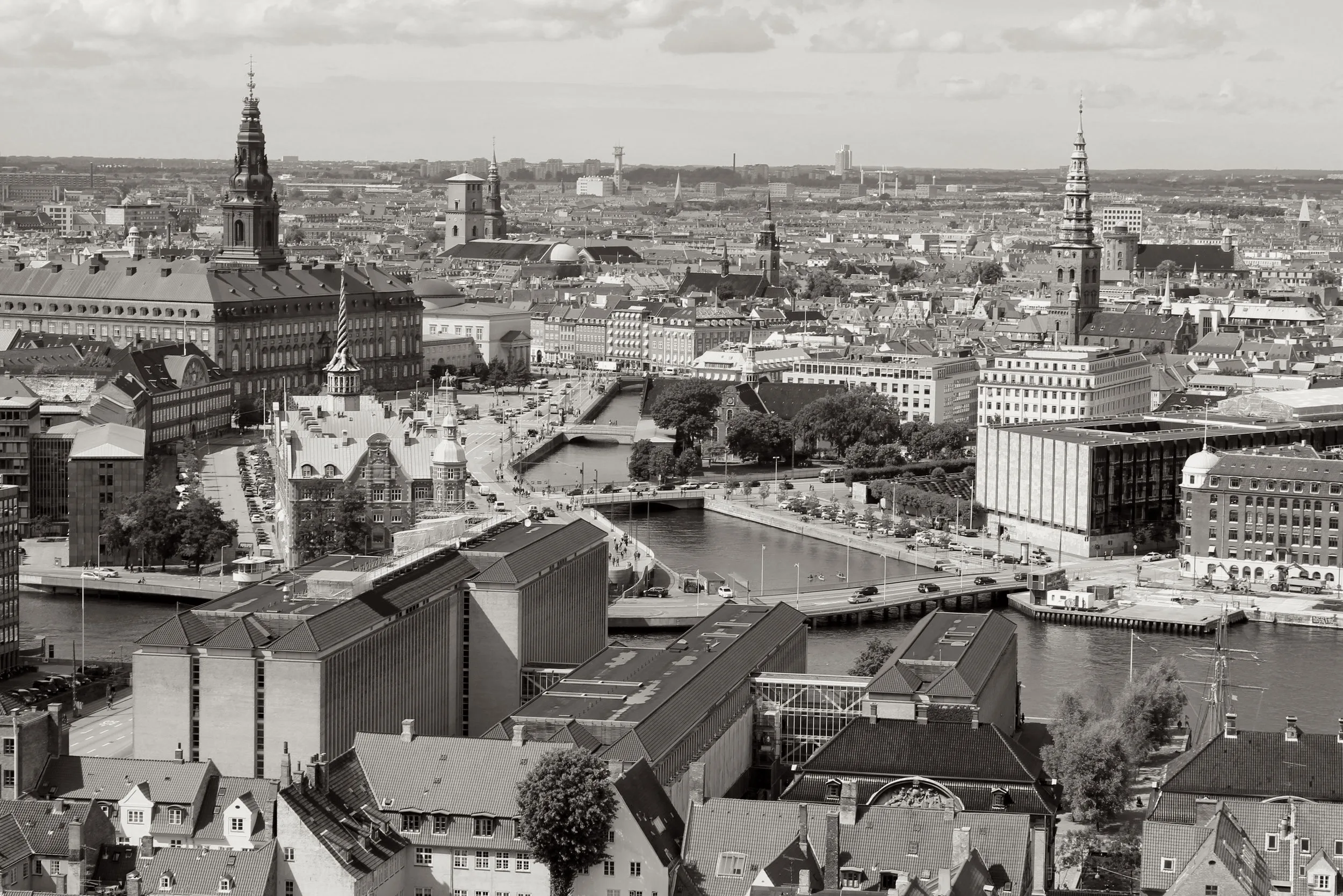 København skyline fra Drone